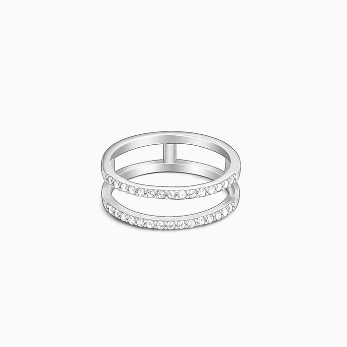 Silver Radiant Heart 2-in-1 Rings – GIVA Jewellery
